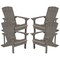 Flash Furniture Gray Poly Resin Adirondack 4 Pk 4-JJ-C14501-LTG-GG - alternate 2